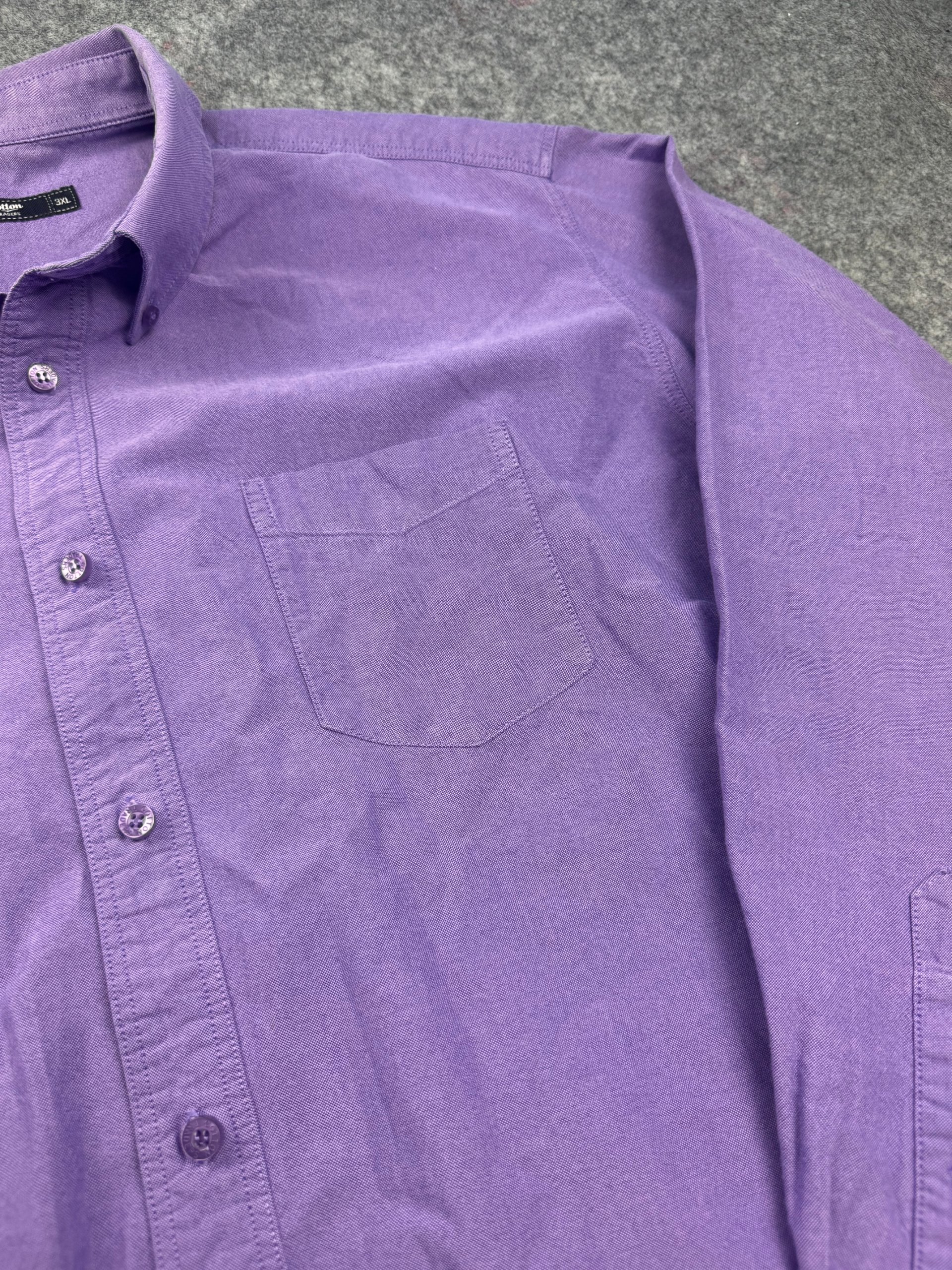 Cotton Traders Purple Oxford Button Down Shirt 3XL Chest 24 in (61 cm) image 4