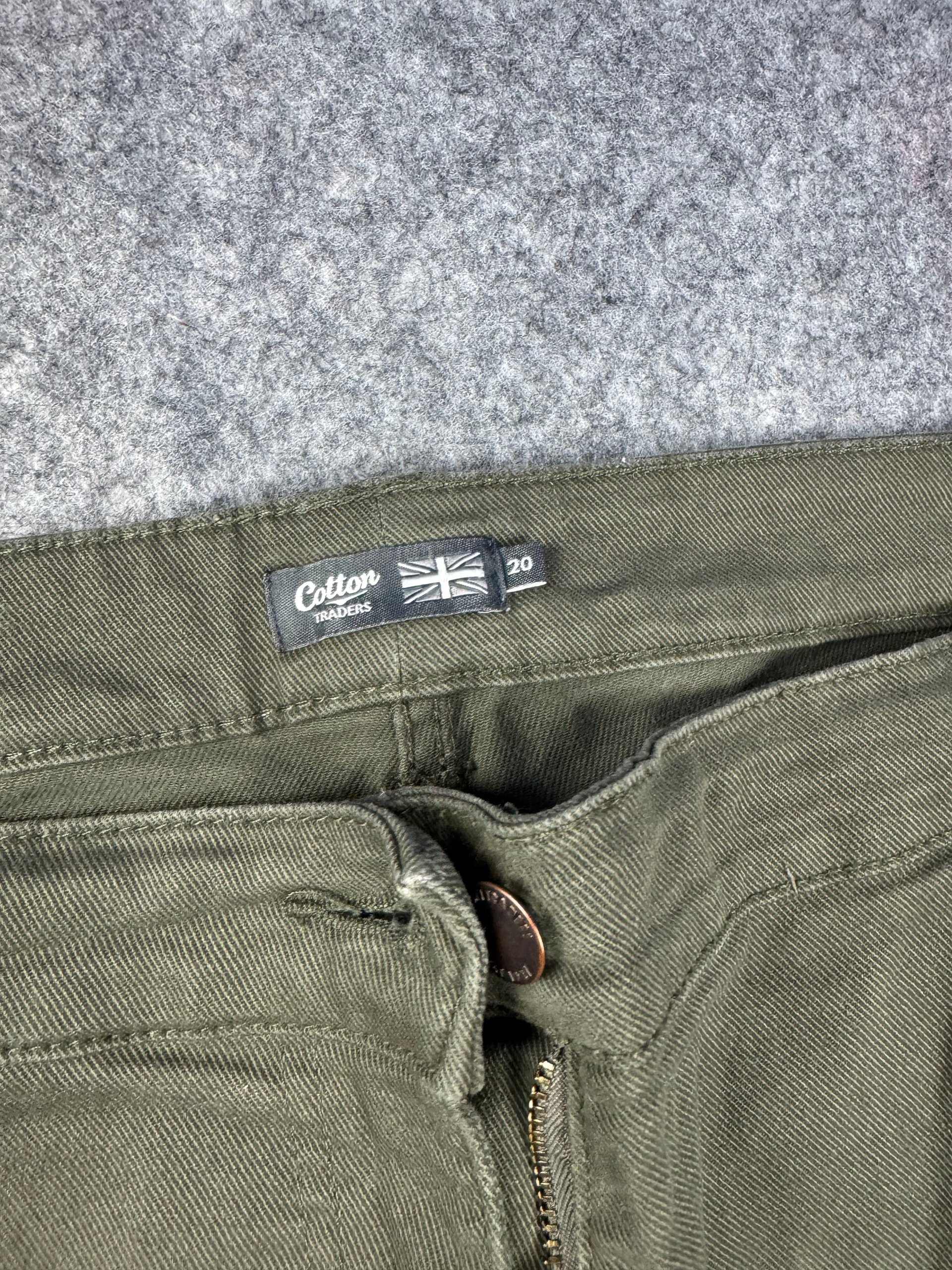 Cotton Traders Khaki Green Straight Trousers UK 20 image 2