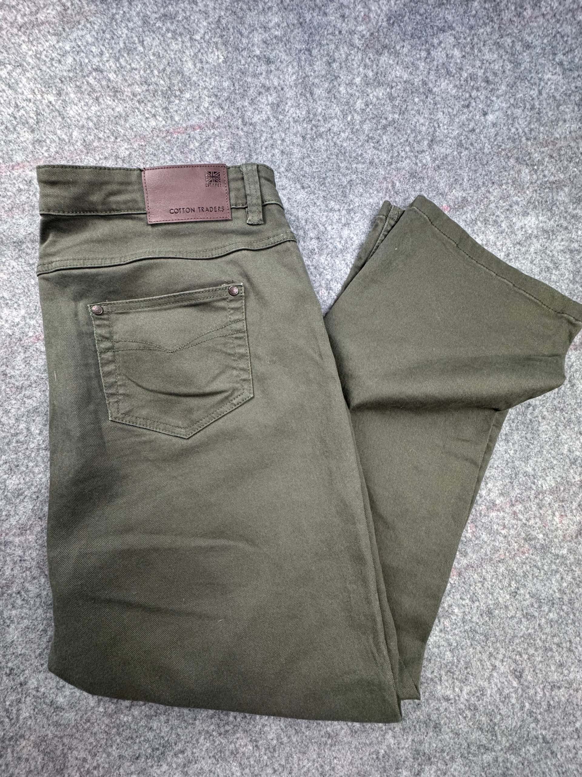 Cotton Traders Khaki Green Straight Trousers UK 20 image 7