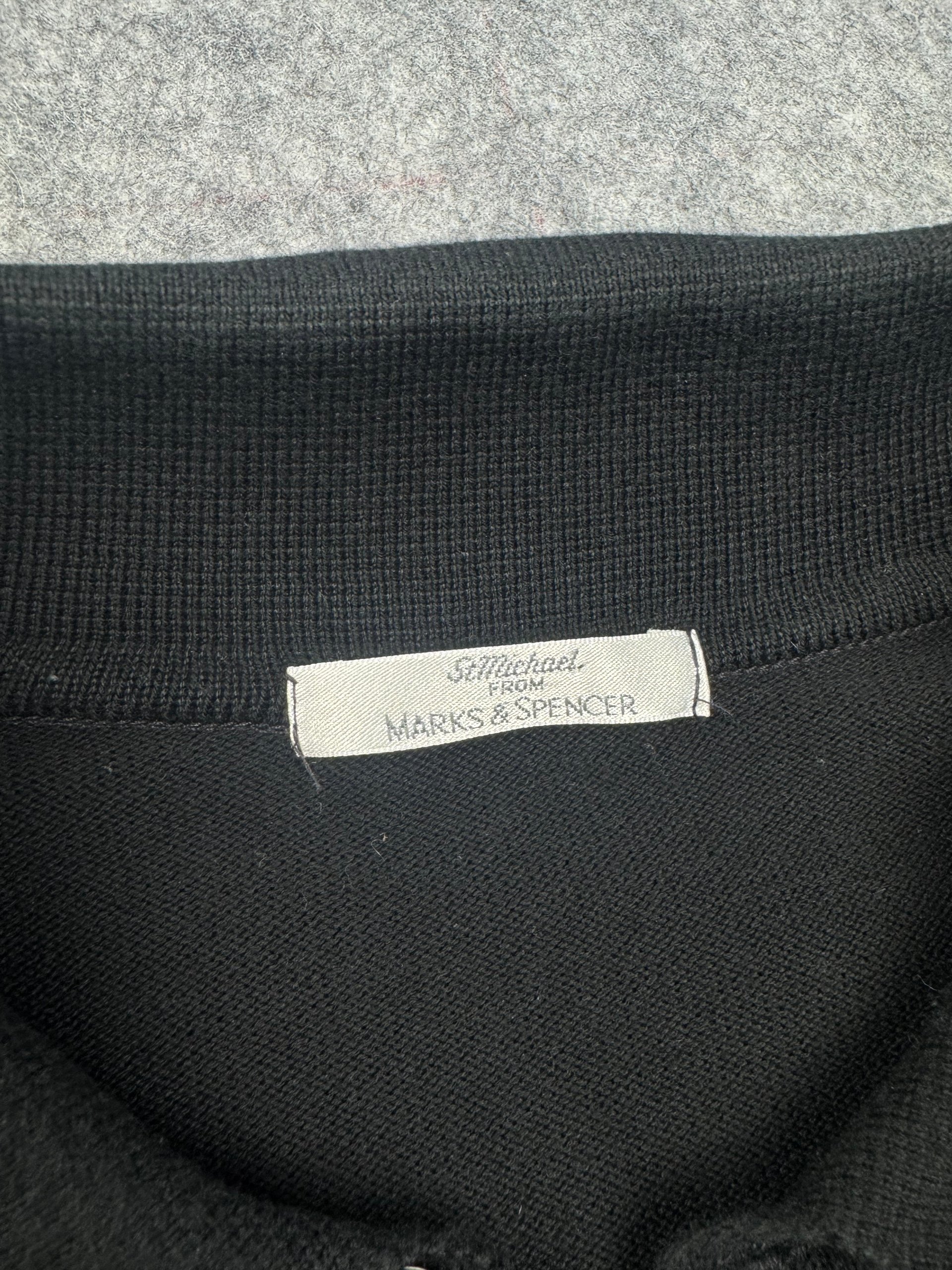 St Micheal, 1990's Marks & Spencer Black Short Sleeve Polo Knit Top Large image 2