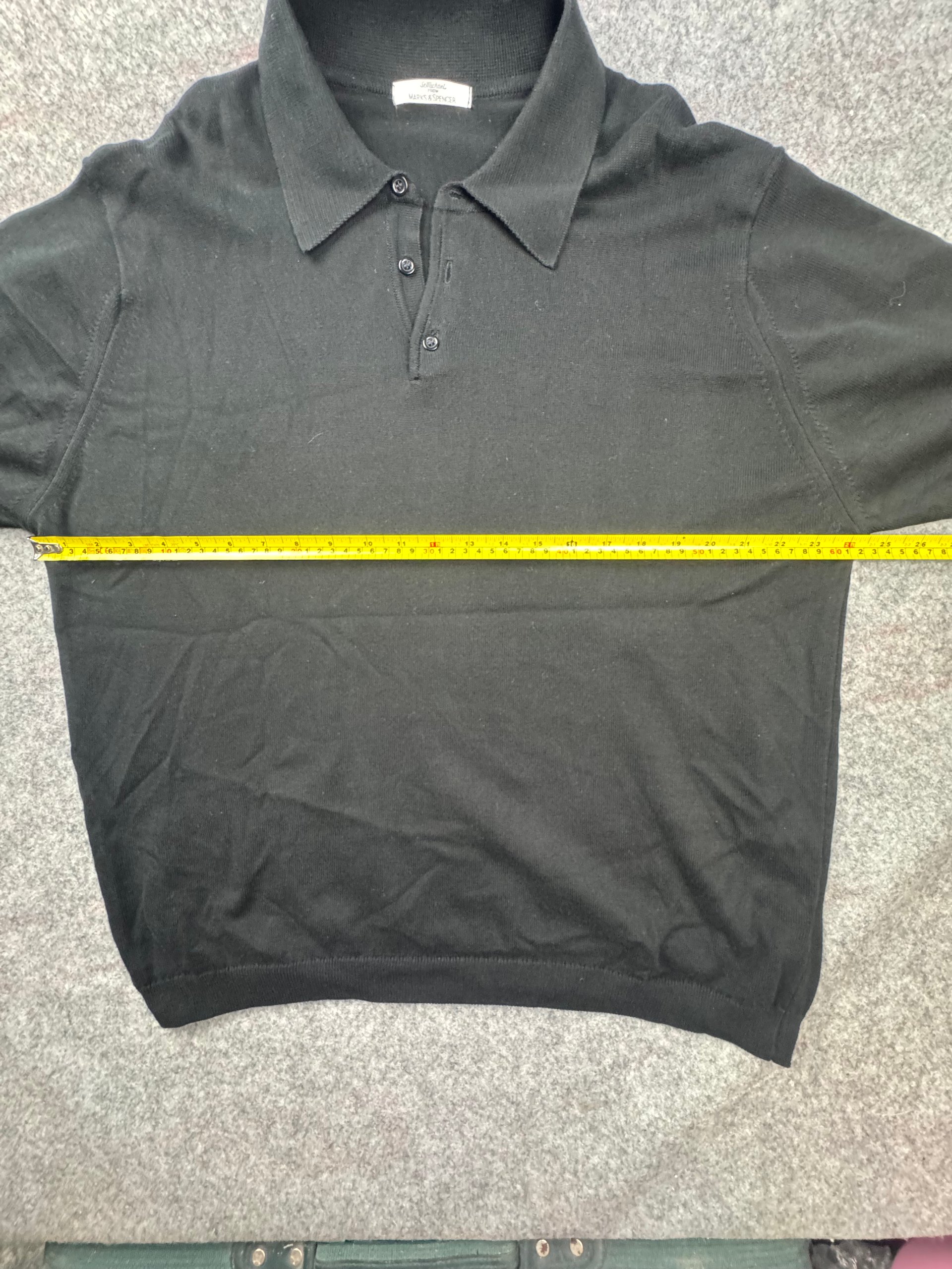 St Micheal, 1990's Marks & Spencer Black Short Sleeve Polo Knit Top Large image 4