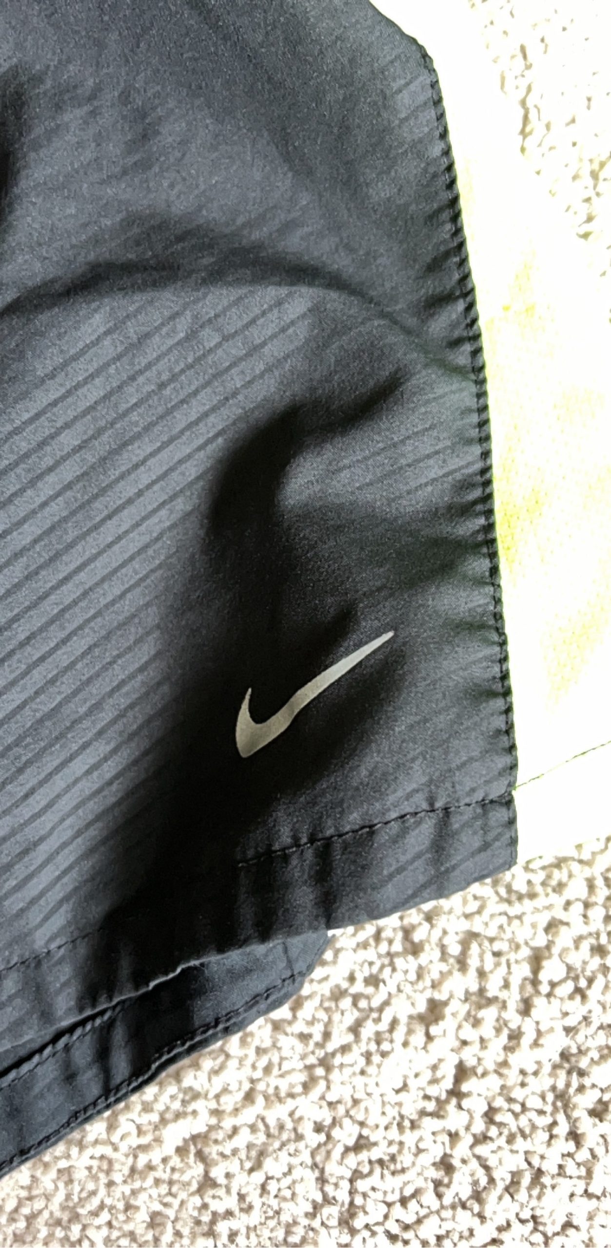 Nike Black & Neon Yellow Dri-FIT Running Shorts Medium image 2