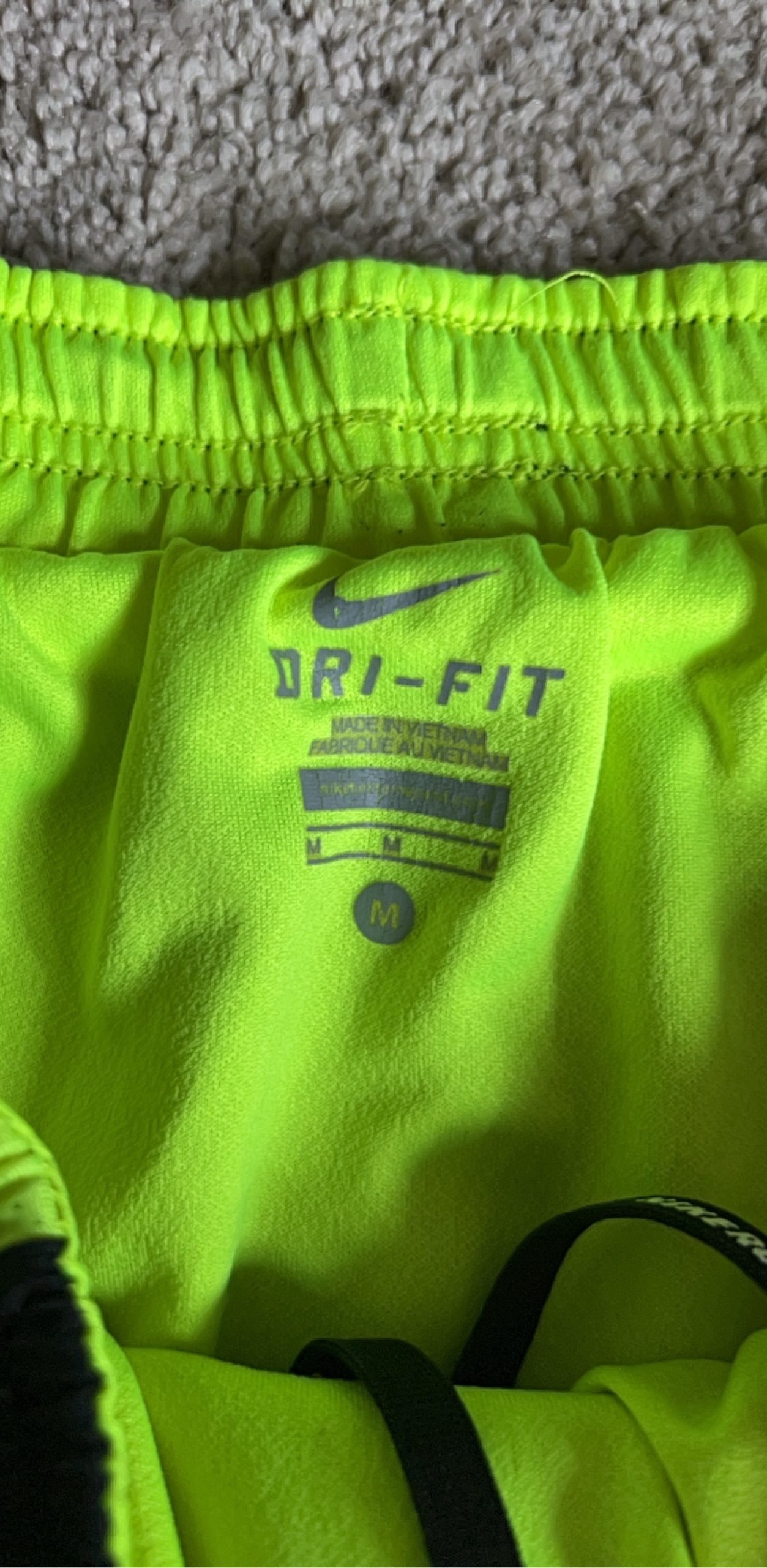 Nike Black & Neon Yellow Dri-FIT Running Shorts Medium image 3