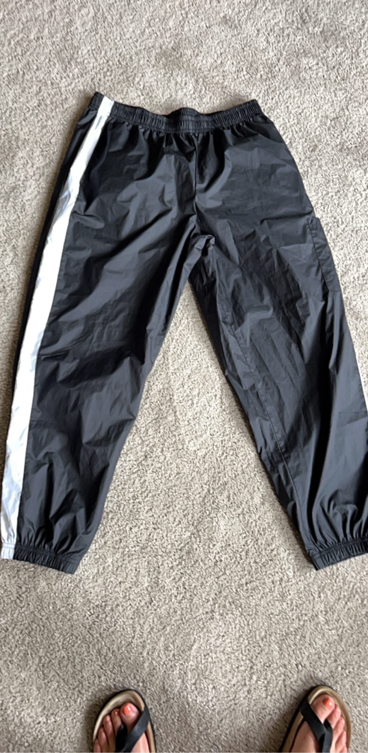 Nike Black & White Track Pants Large Elastic Waist