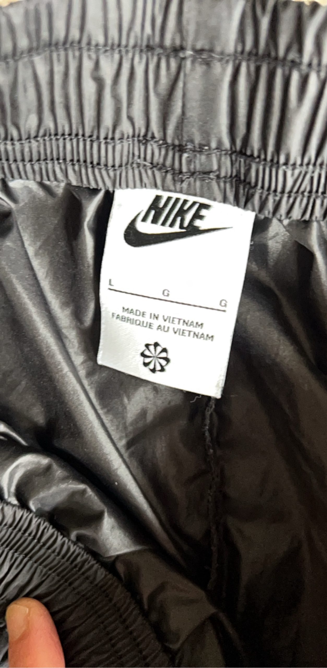 Nike Black & White Track Pants Large Elastic Waist image 2