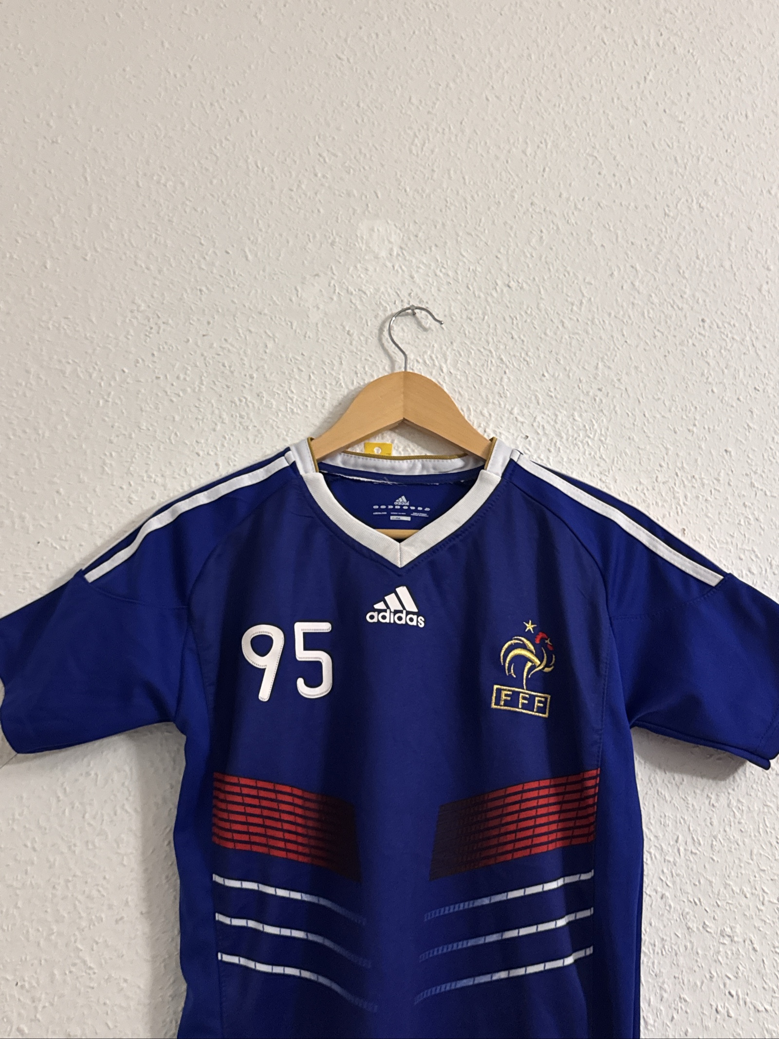 Adidas Unisex Blue FFF Football Jersey Medium ClimaCool image 2