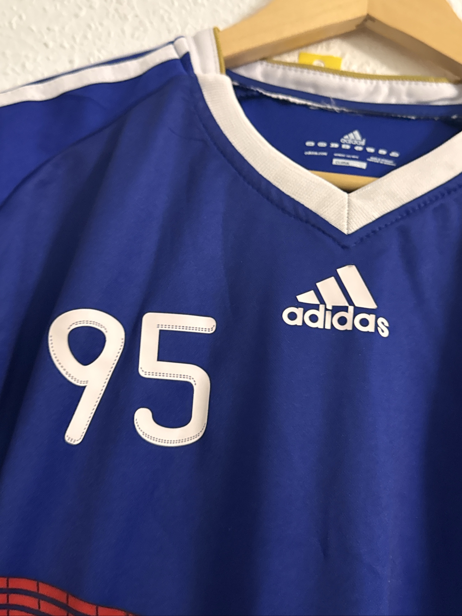 Adidas Unisex Blue FFF Football Jersey Medium ClimaCool image 6