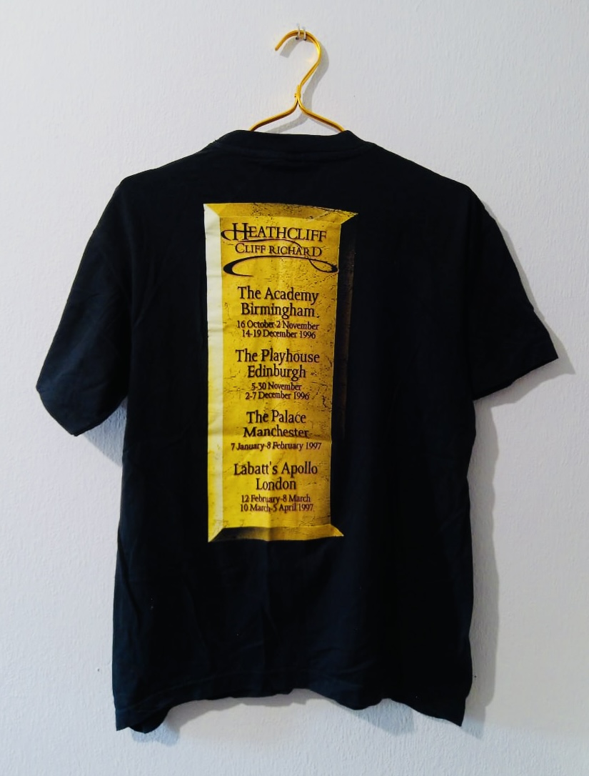 Bnwot Cliff Richard Black Tour T-Shirt M Heathcliff Frame Print All seasons image 2