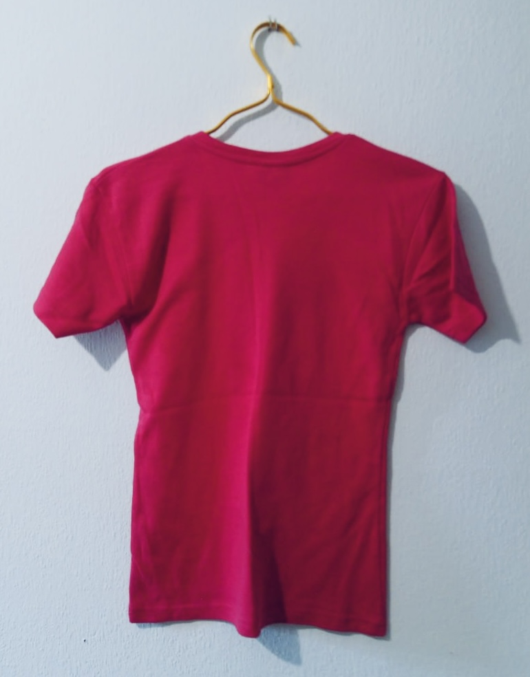 Cliff Shadows Pink V-Neck Cotton T-Shirt Small image 2