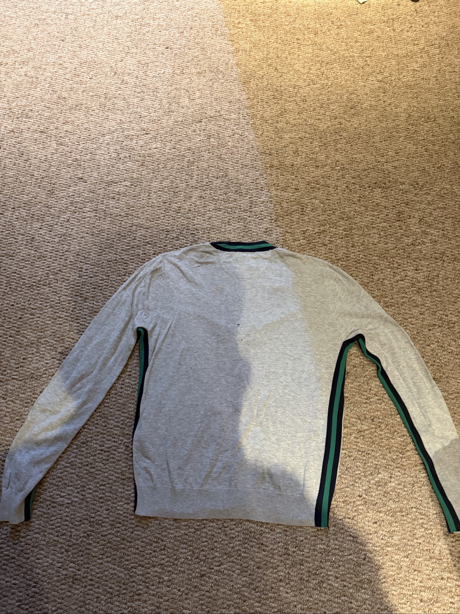 Antony Morato Grey & Green Stripe Cardigan Small image 4