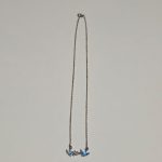 Vintage Sterling Silver Blue Enamel Bird necklace . B4