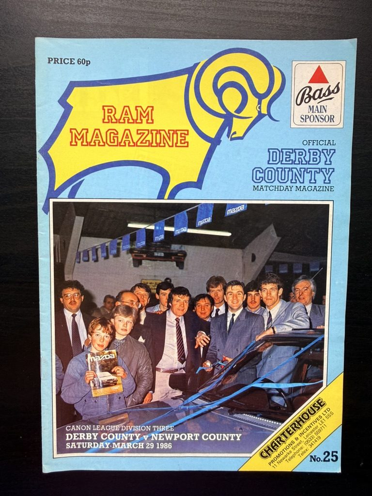 Derby County RAM Magazine Official Matchday Programme 29 March 1986 Newport County