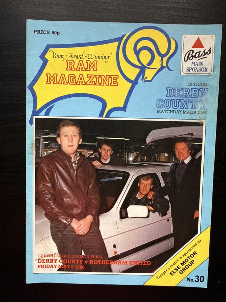 Derby County RAM Magazine No.30 Football Program May 1986 Rotherham United