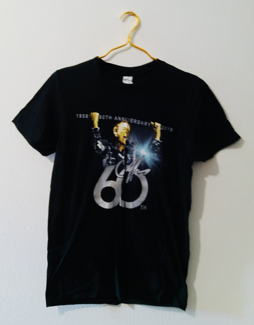 Bnwot Men’s Cliff Richard Black 65th Anniversary Tour Graphic T-Shirt Medium All Seasons Outwear Indoors Outdoors Casual