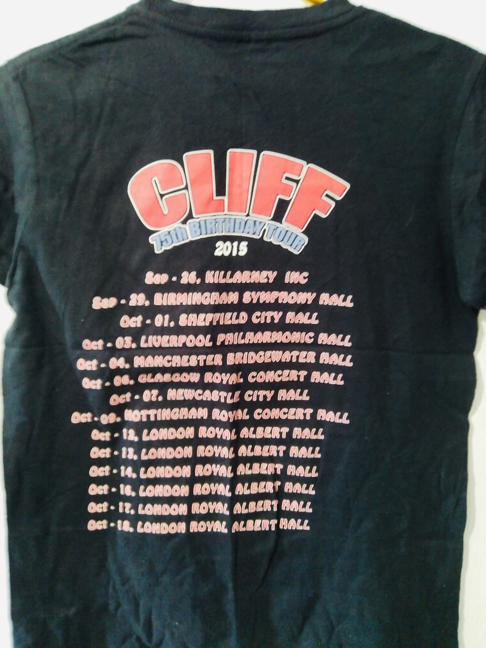 Bnwot Men’s Cliff Black 75th Birthday Tour Graphic T-Shirt Medium All Seasons Outwear Indoors Outdoors Casual image 3