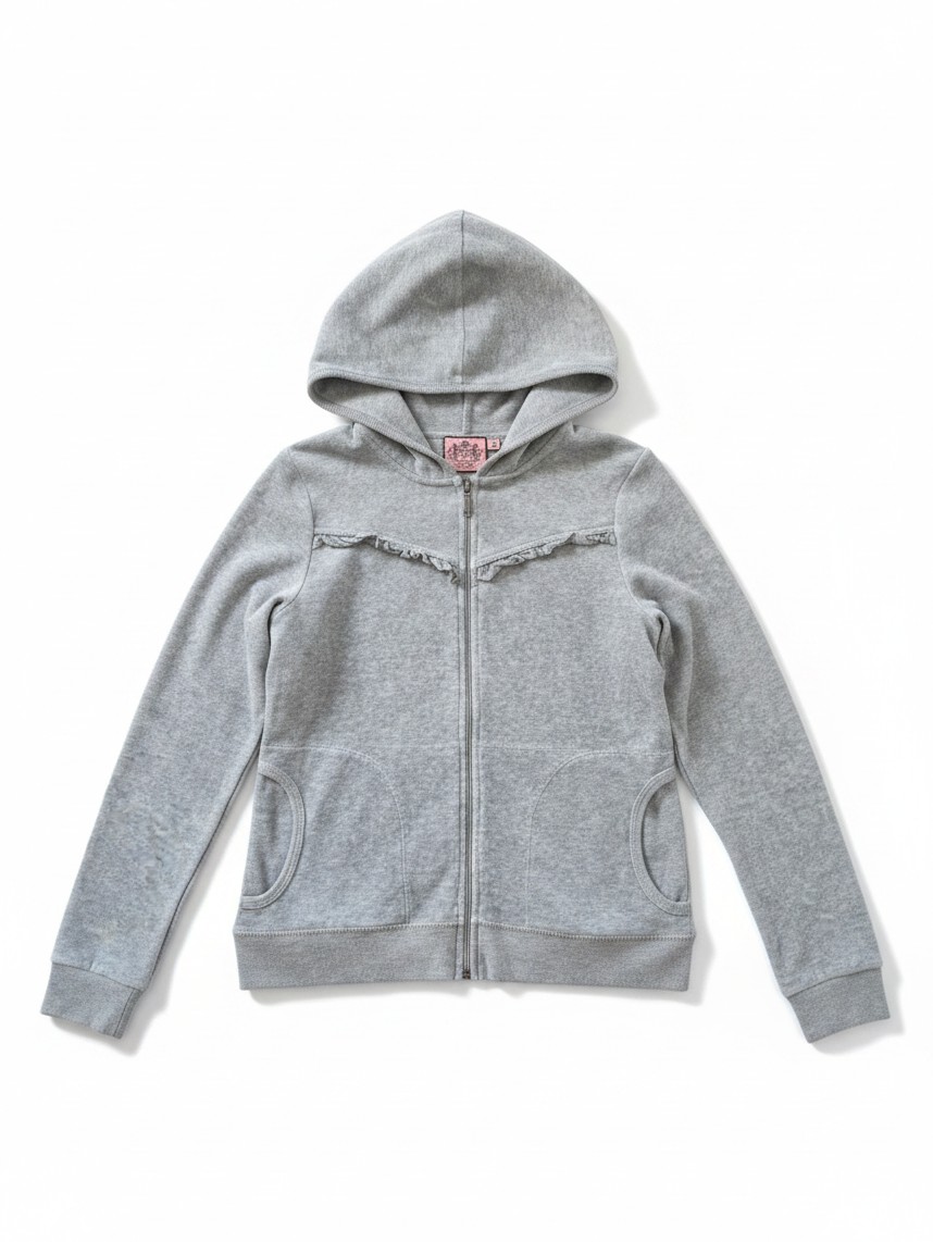 Vintage 2000s Juicy Couture Grey Velour Tracksuit Set Girls Y14 Women's XS Petite image 2