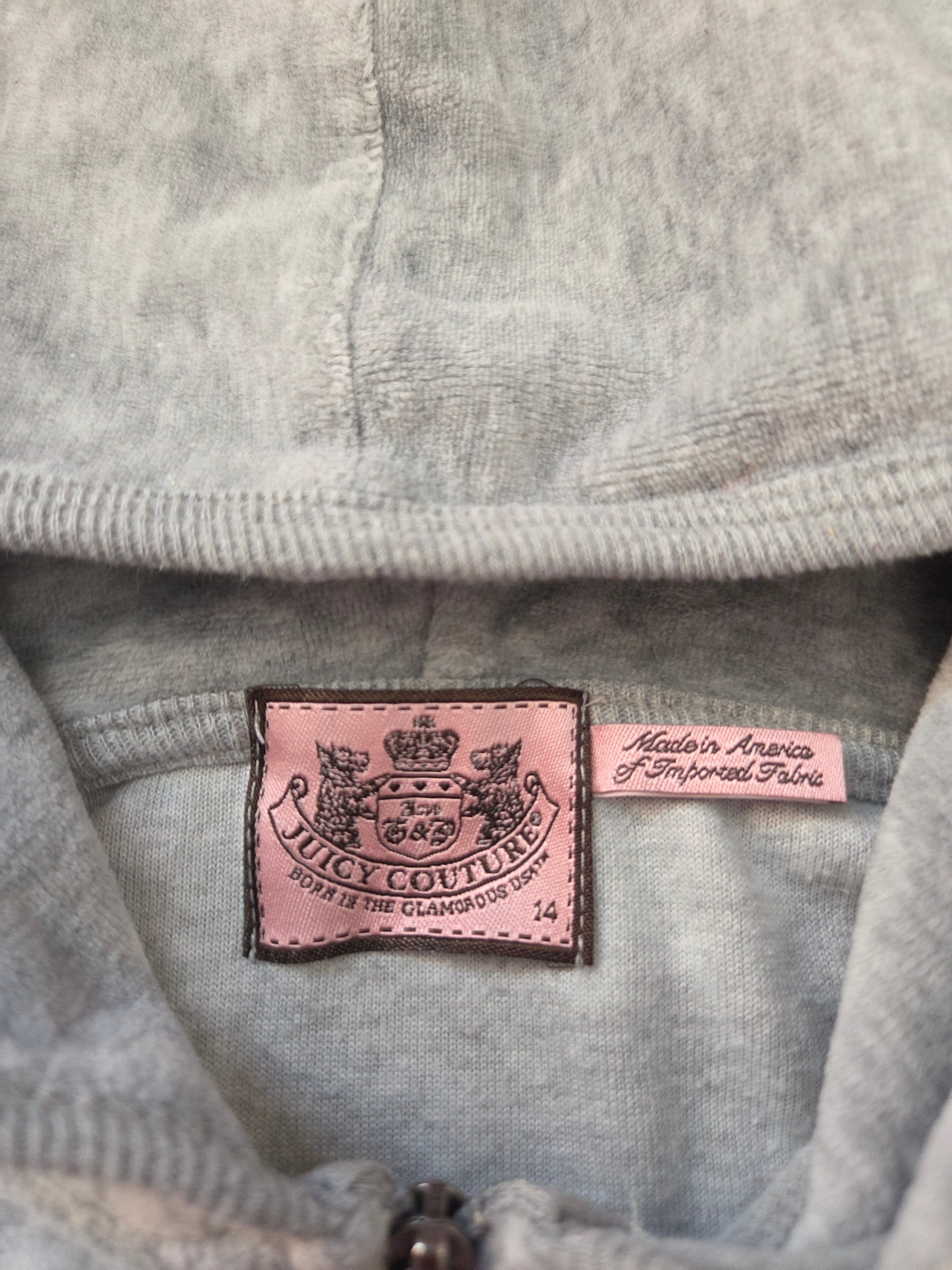 Vintage 2000s Juicy Couture Grey Velour Tracksuit Set Girls Y14 Women's XS Petite image 7
