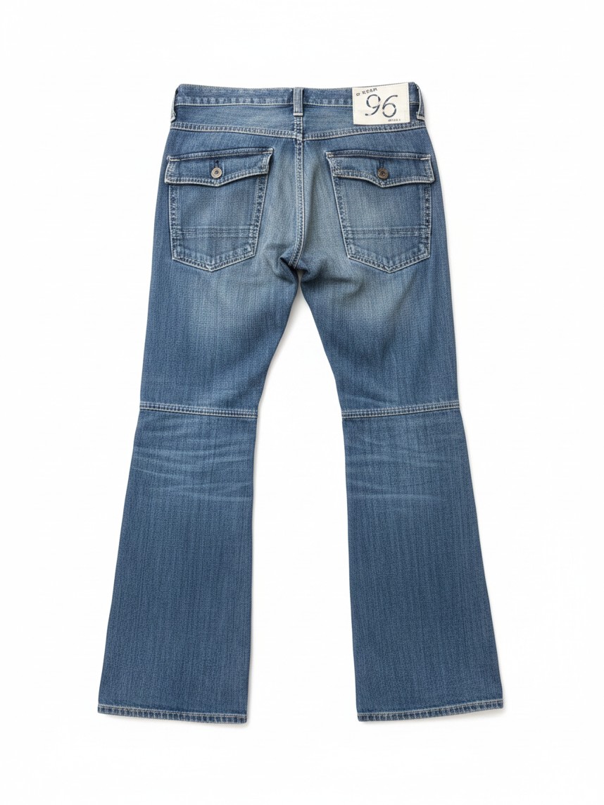 Vintage Y2K G-Star Raw 96 Elwood Low Rise Flare Jeans W27 L30 Blue Denim image 3
