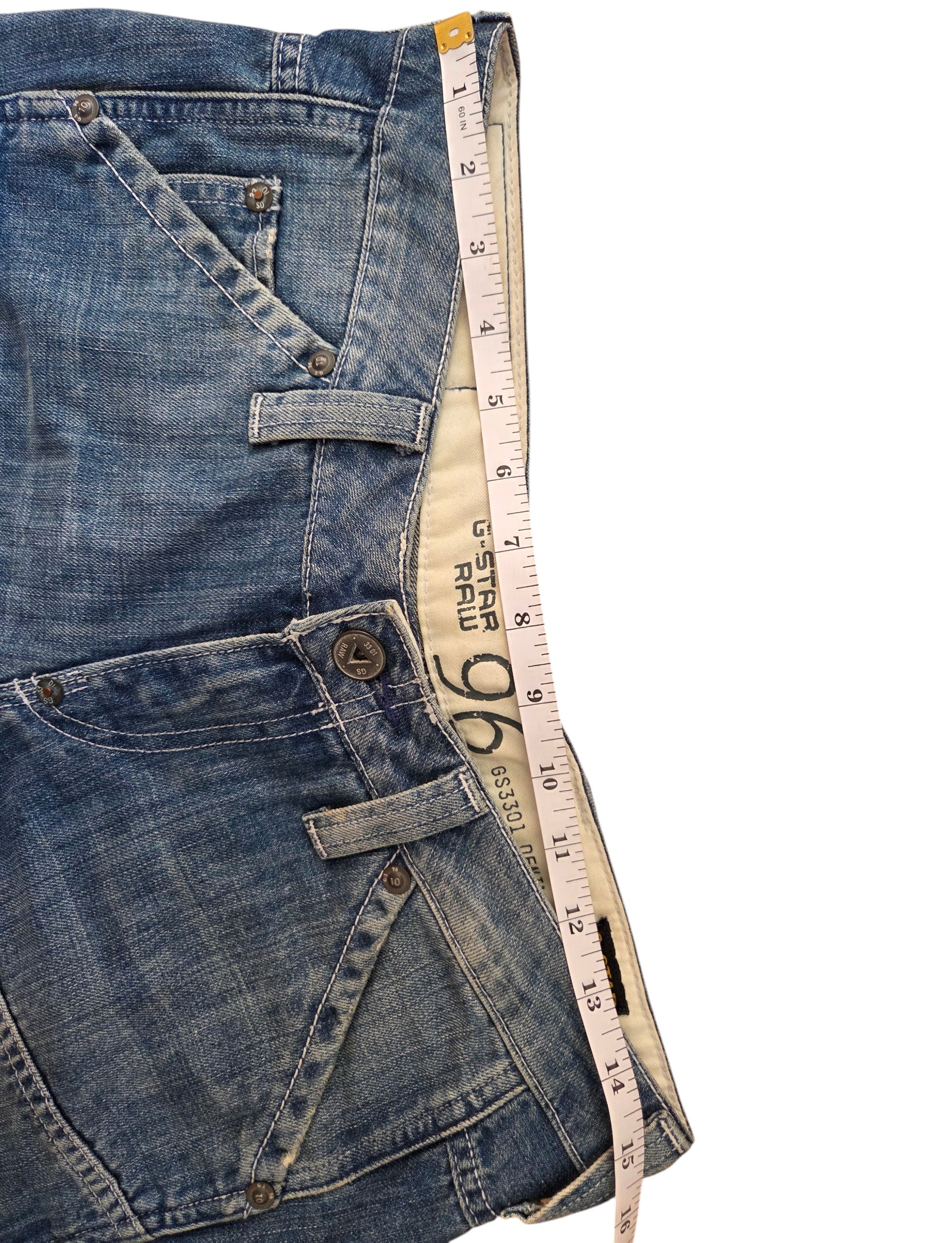 Vintage Y2K G-Star Raw 96 Elwood Low Rise Flare Jeans W27 L30 Blue Denim image 9
