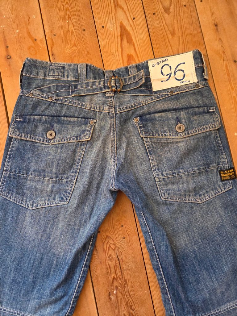 Vintage Y2K G-Star Raw 96 Elwood Low Rise Flare Jeans W27 L30 Blue Denim