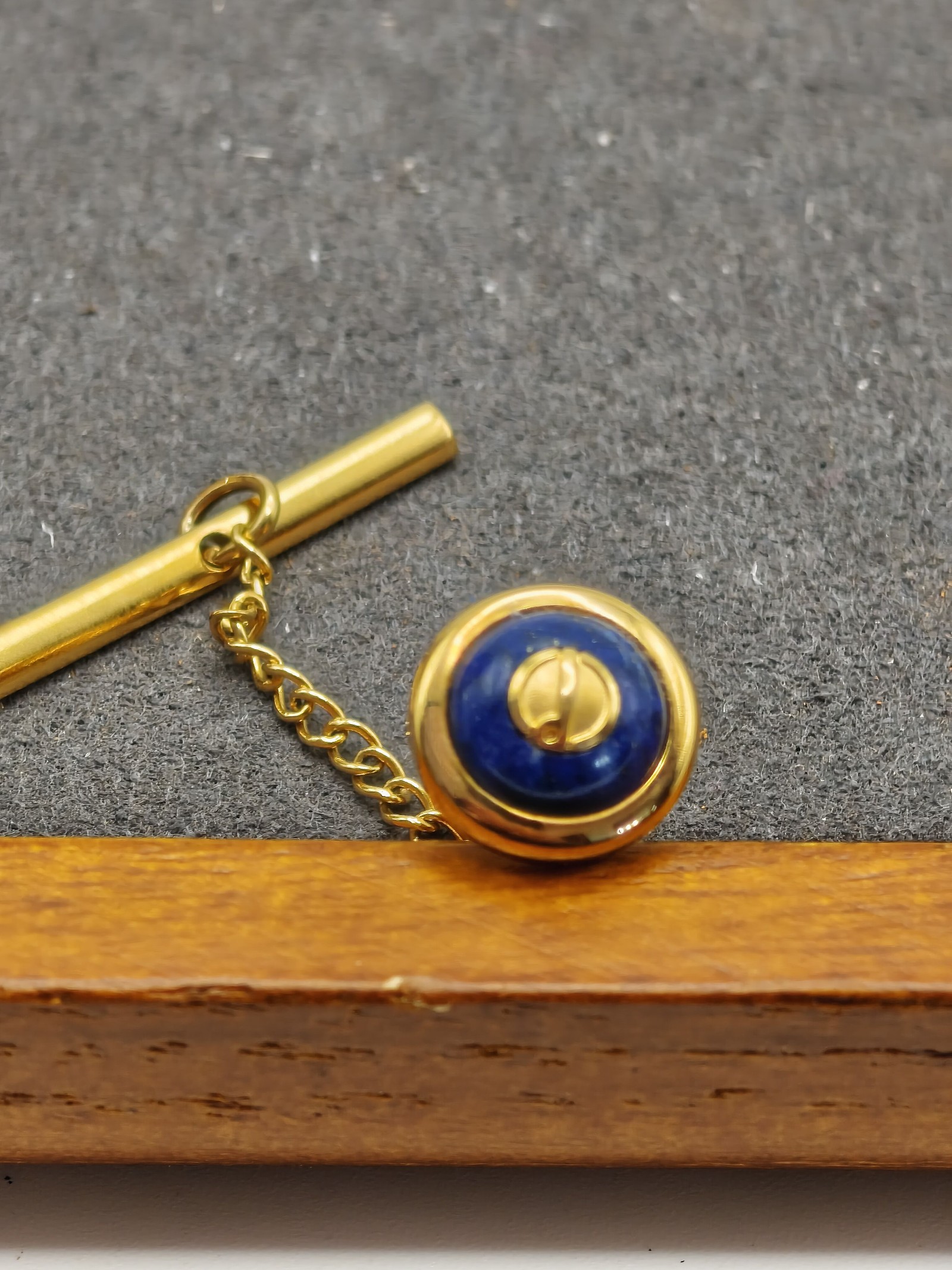 Dunhill Blue & Gold Tie Pin Men Other with Box & Certificate image 6