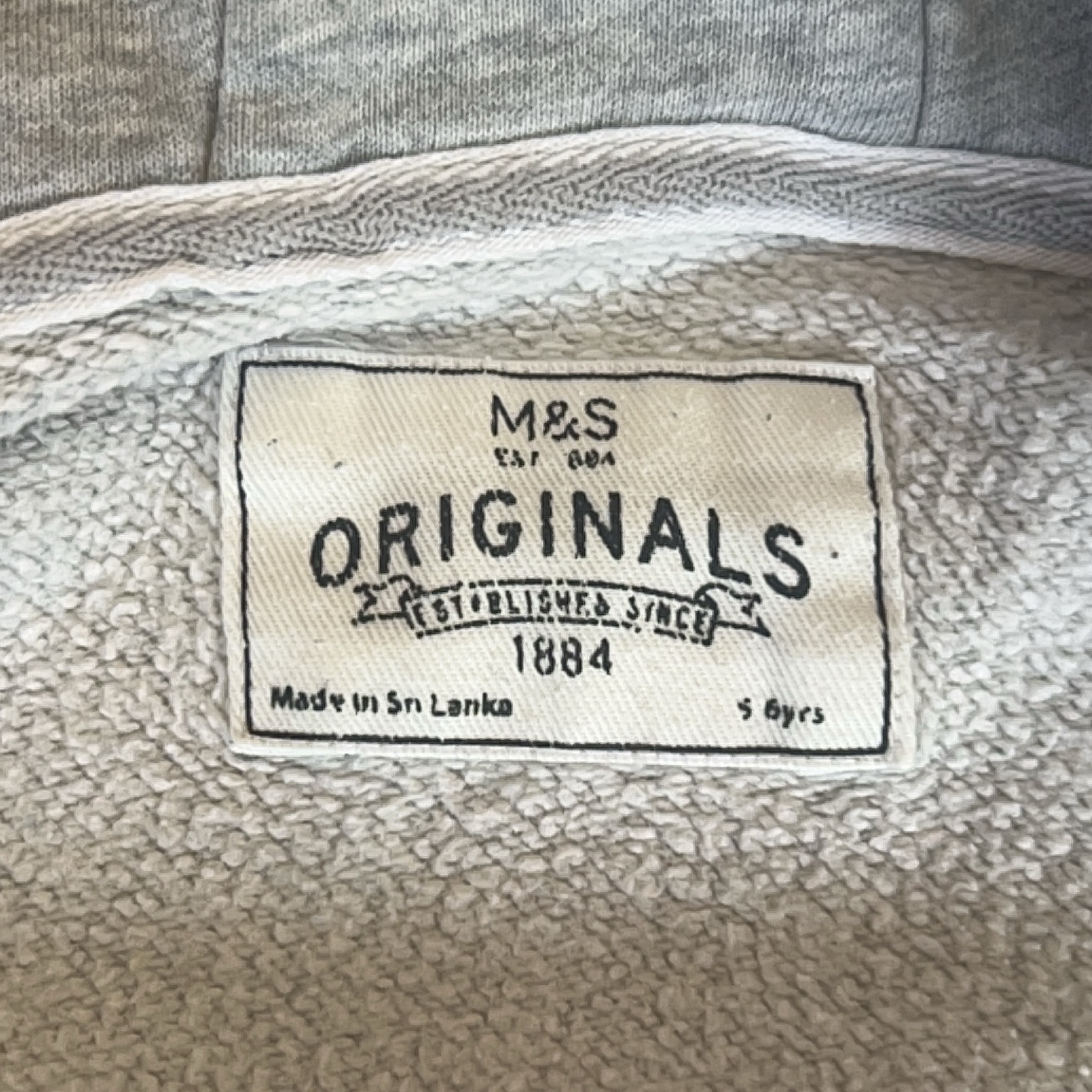 M&S Grey Kids' Hooded Zip-Up Sweatshirt 5 Years Sherpa Lining image 5