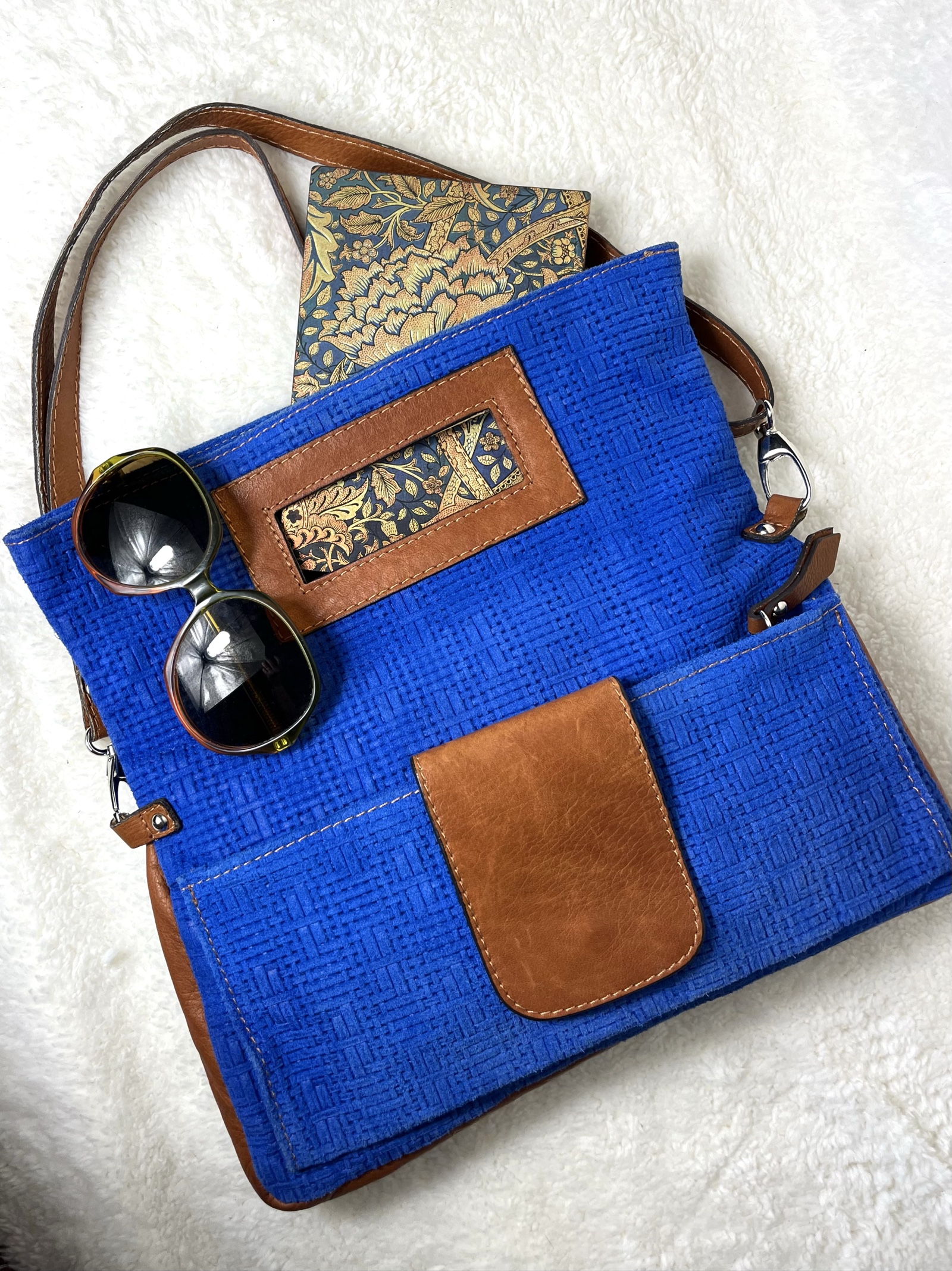 Real leather Convertible Shoulder Bag Made in Italy