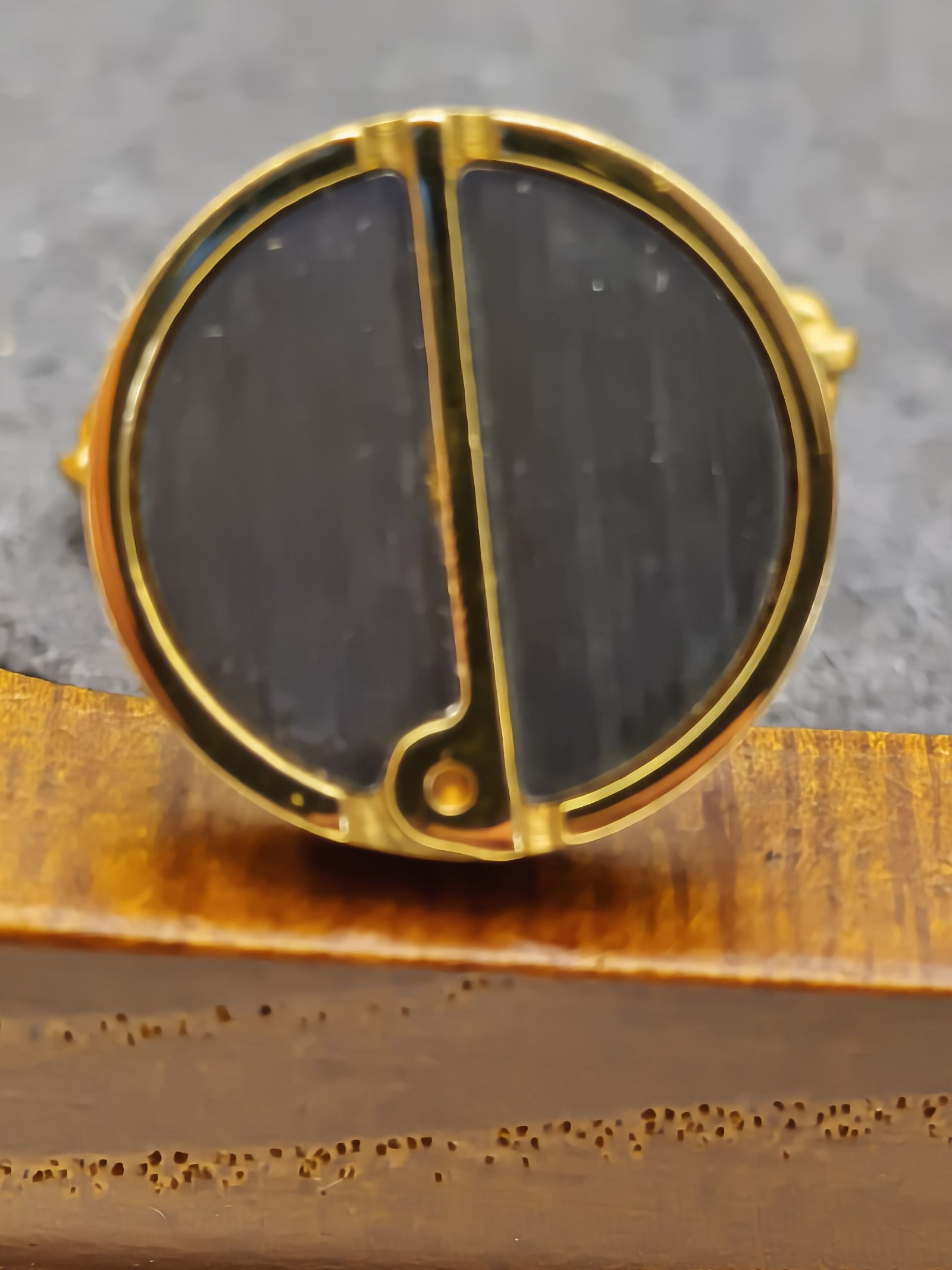 Dunhill Men Gold-tone & Black Round Cufflinks image 6