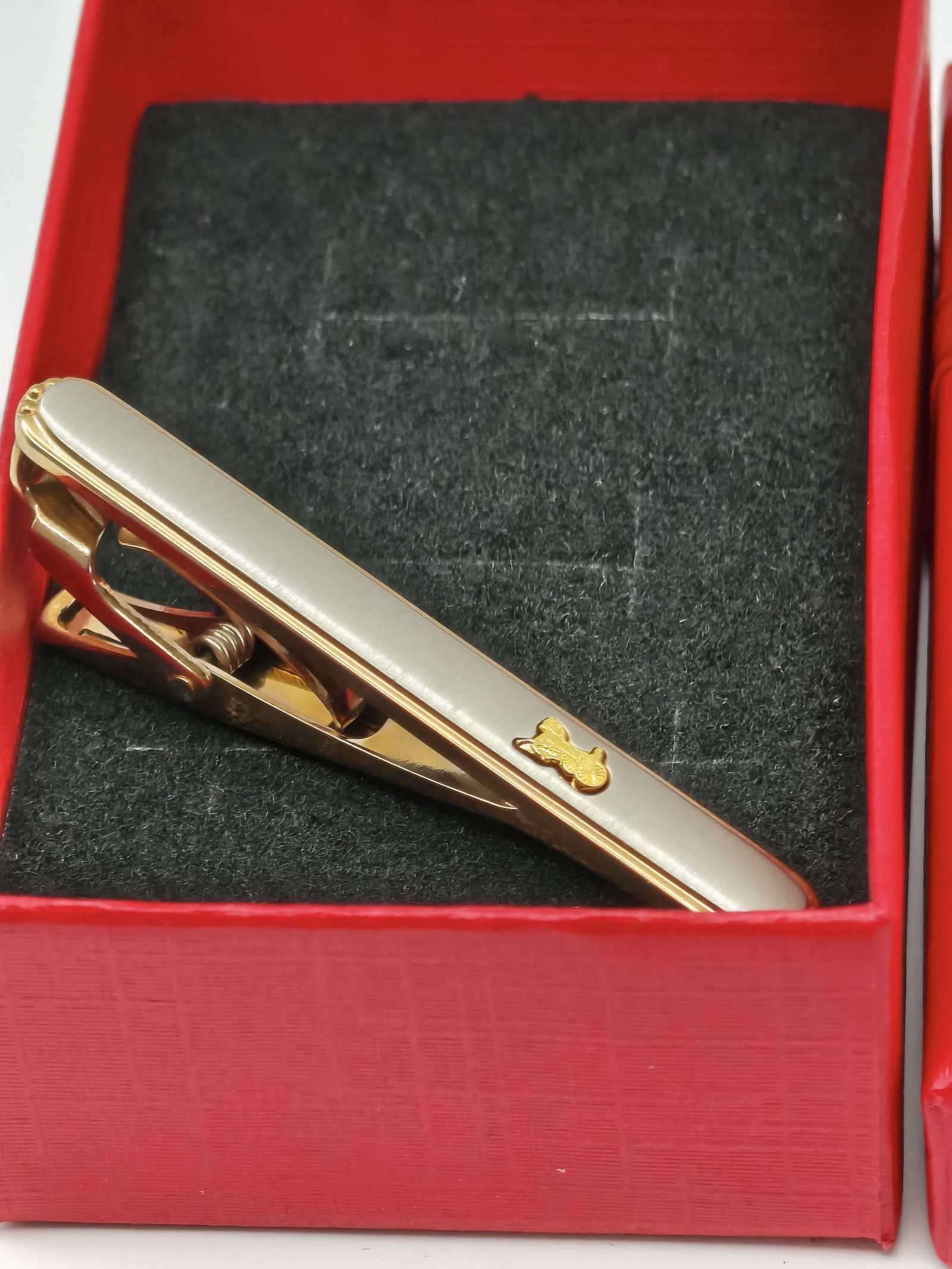 Celine Men's Gold Tone & Silver Tie Clip with Box Other image 2