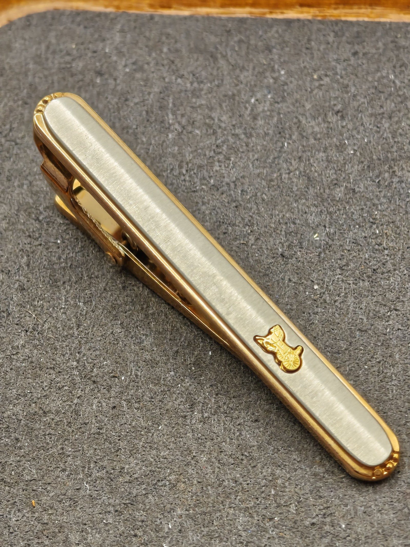 Celine Men's Gold Tone & Silver Tie Clip with Box Other image 3