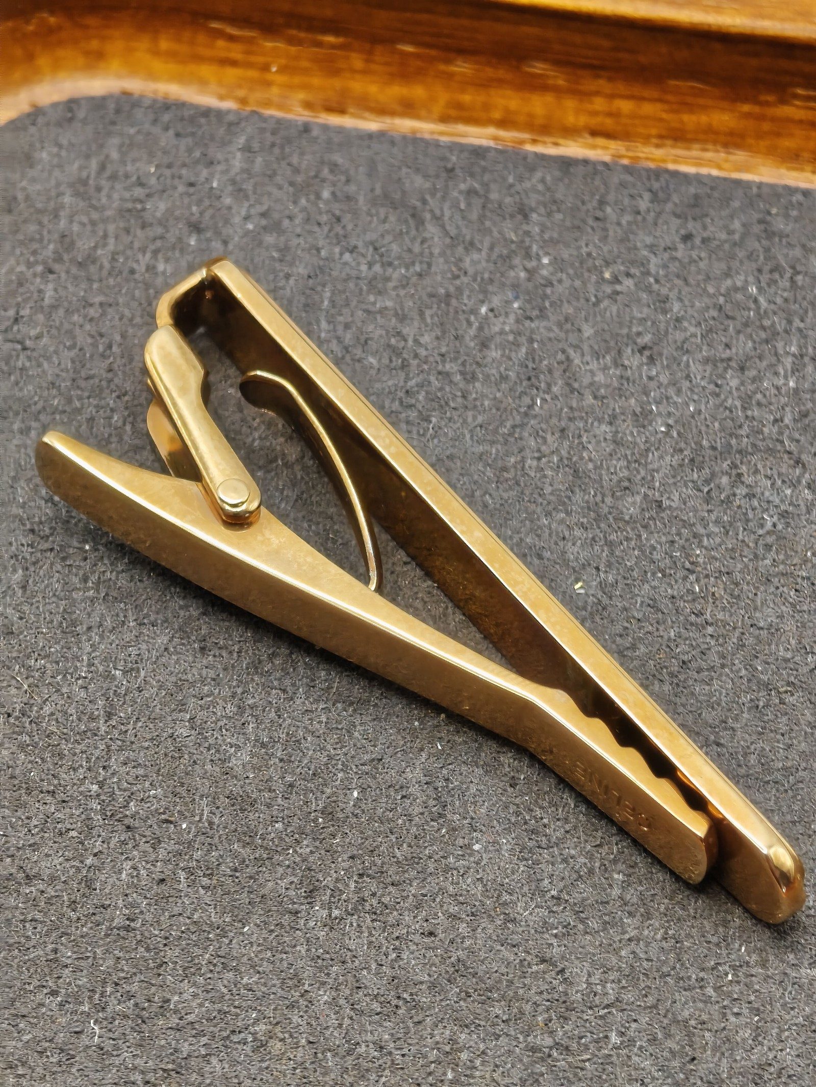 Celine Men's Gold Tone & Silver Tie Clip with Box Other image 4