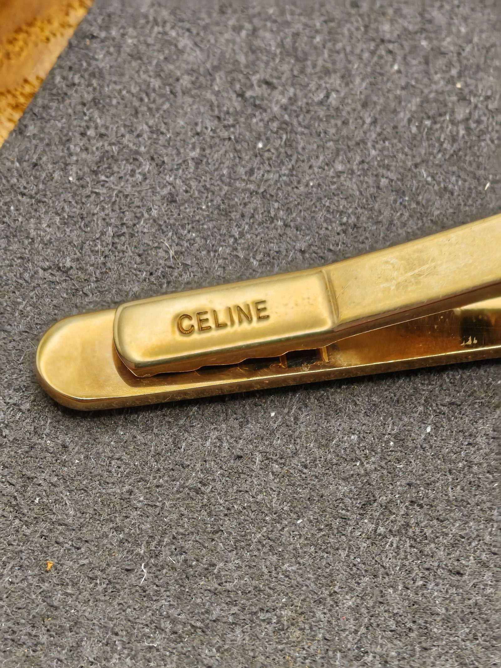 Celine Men's Gold Tone & Silver Tie Clip with Box Other image 6