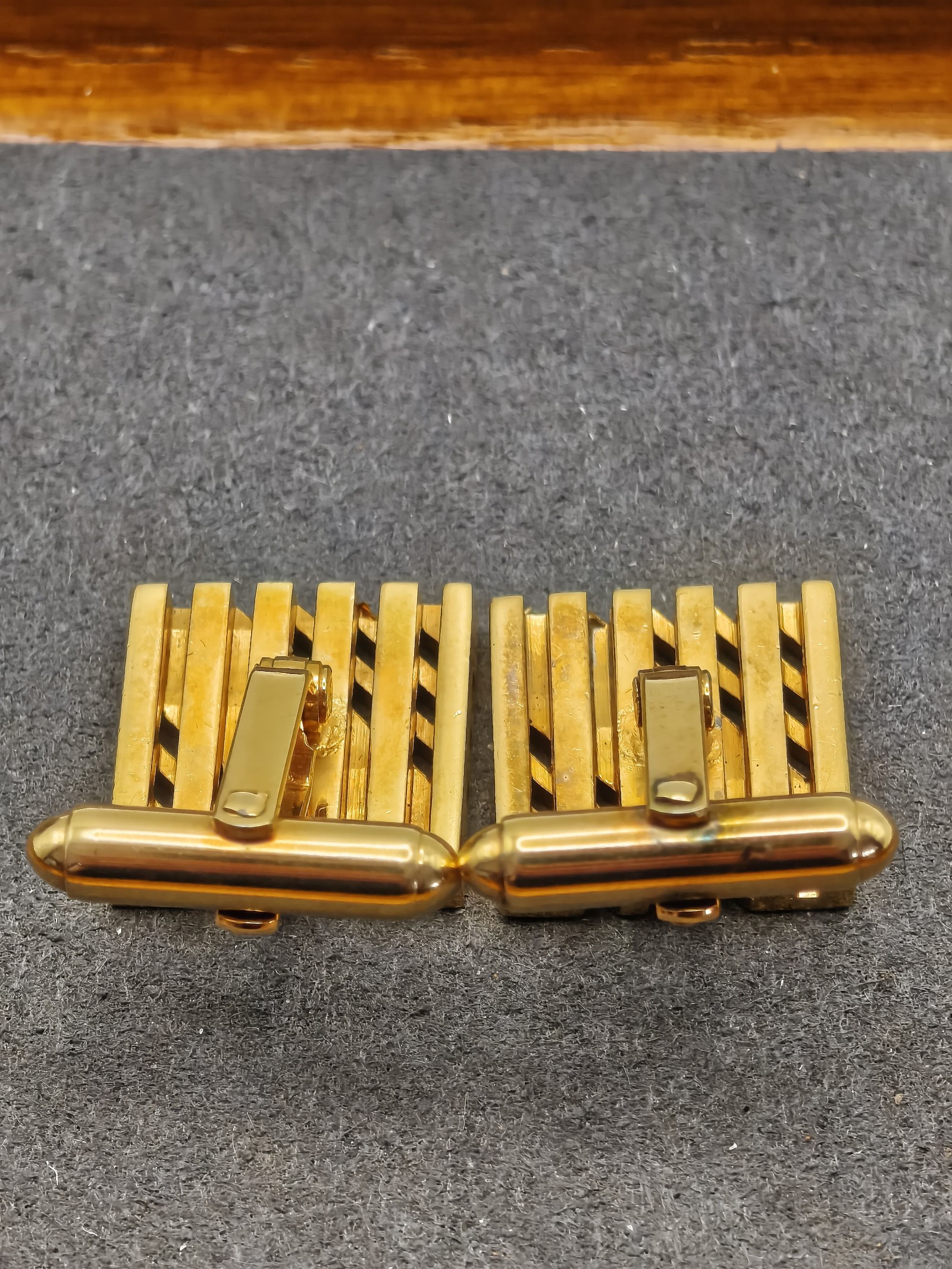 Christian Dior Gold Tone Square Logo Men's Cufflinks image 9