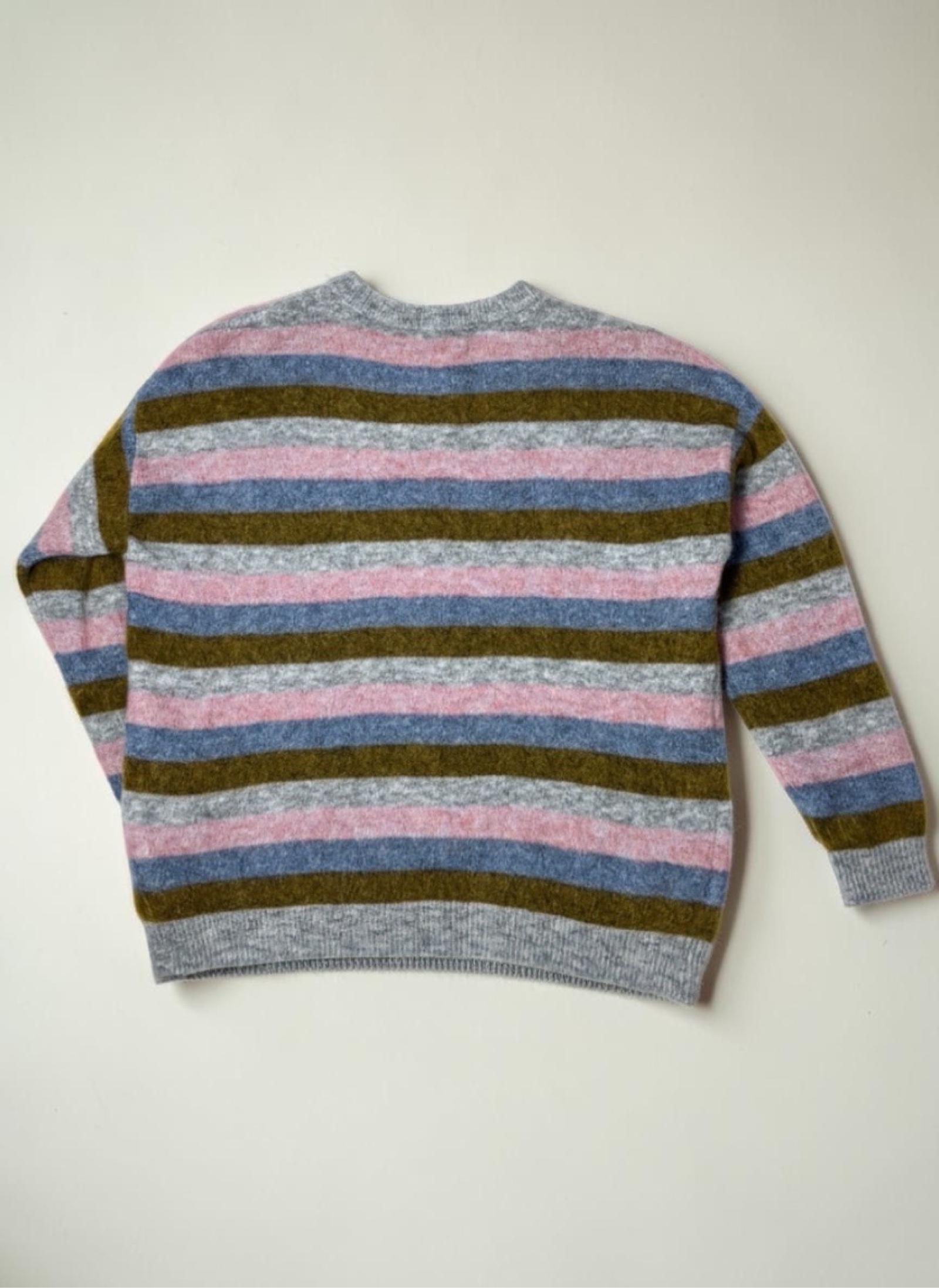 Gestuz Striped boxy fit Mohair Wool Sweater flauschig colorblock Medium image 4