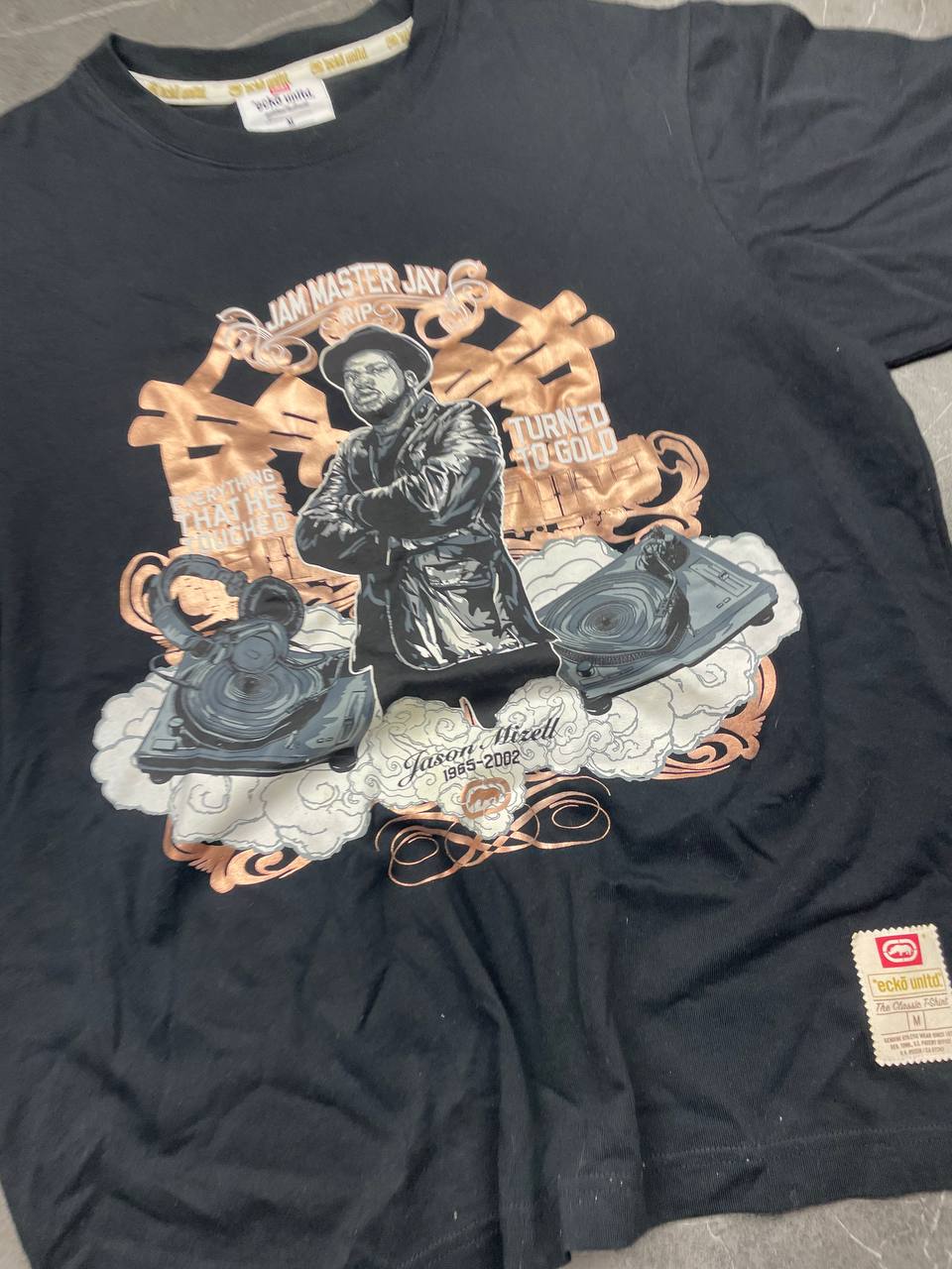 Ecko Unltd Black Graphic Band T-Shirt Medium Jam Master Jay image 2