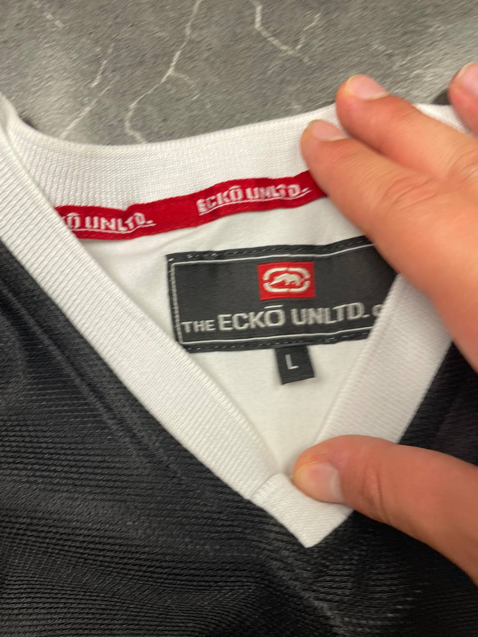 Ecko Unltd Black & White Graphic T-Shirt Large image 6