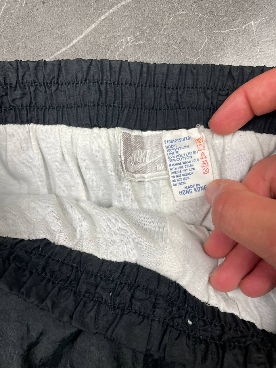 Nike Black Nylon Lined Track Pants Medium Elastic Waist image 5