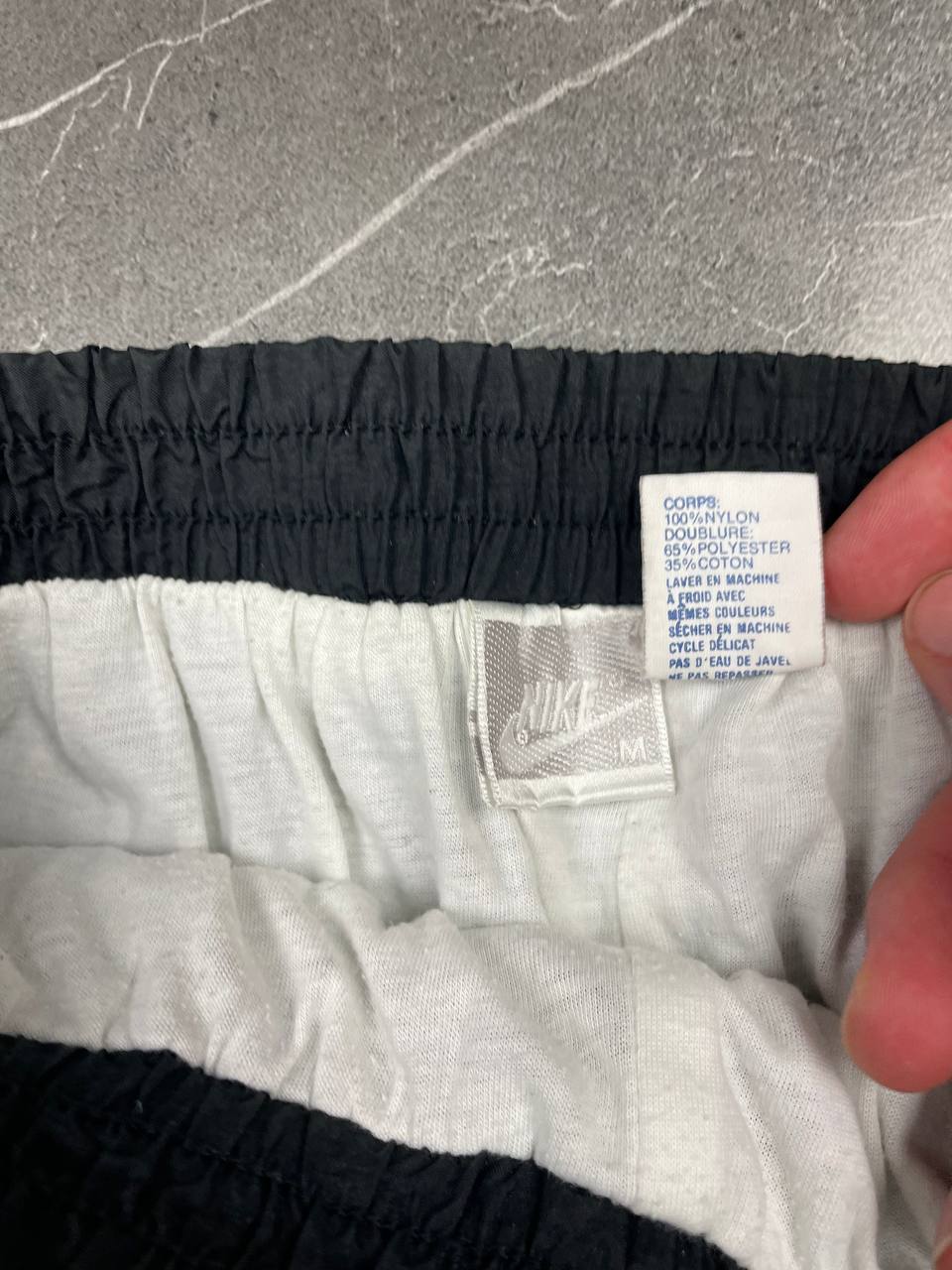 Nike Black Nylon Lined Track Pants Medium Elastic Waist image 7