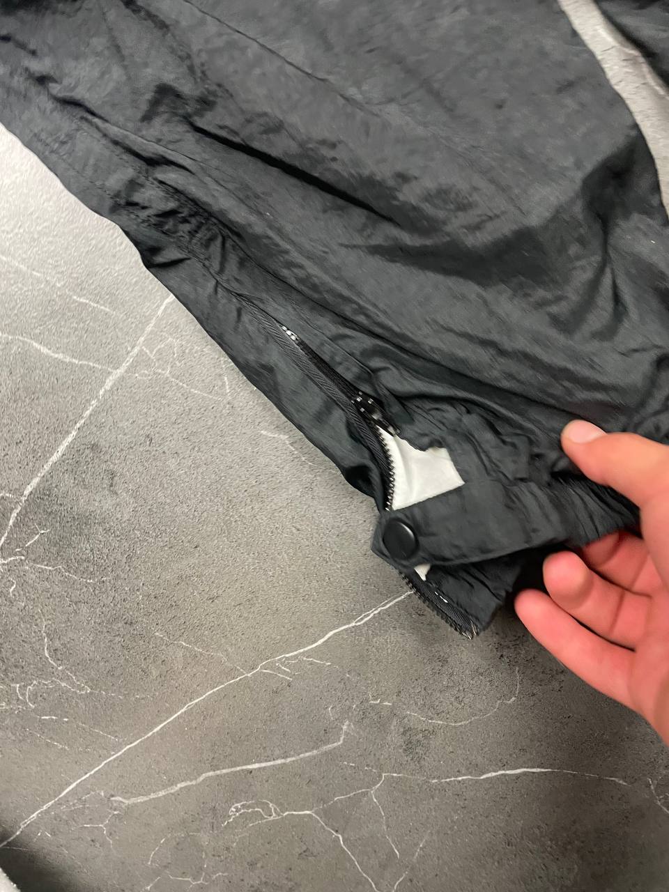 Nike Black Nylon Lined Track Pants Medium Elastic Waist image 8