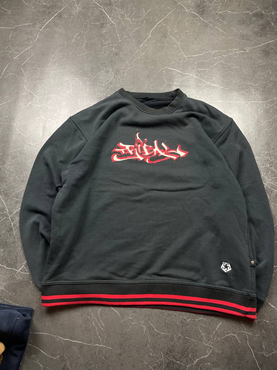 Secret Society Black & Red Crewneck Sweatshirt Large with Embroidered Logo