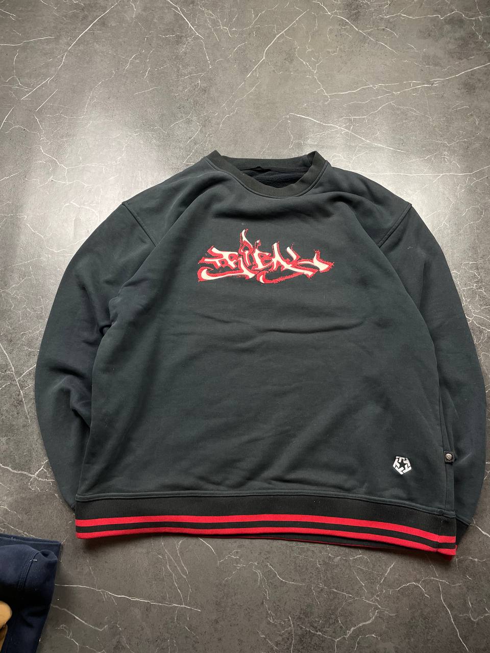 Secret Society Black & Red Crewneck Sweatshirt Large with Embroidered Logo image 2