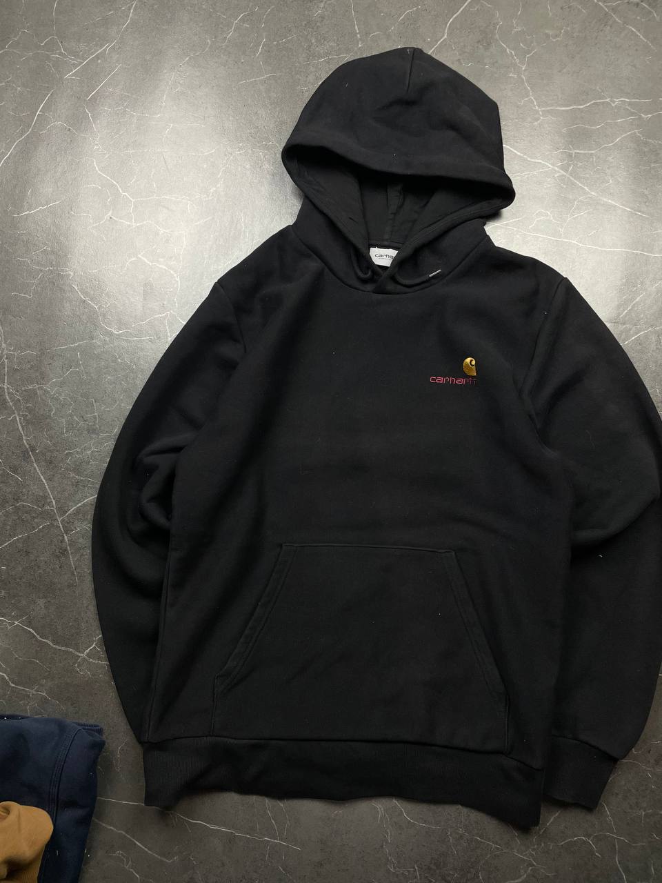 Carhartt Black Hooded Sweatshirt Small Work In Progress Logo