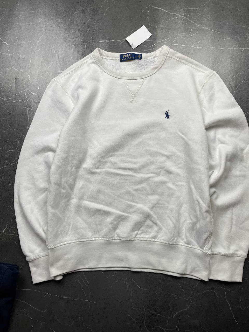 Polo Ralph Lauren White Crewneck Sweatshirt Medium Cotton Blend