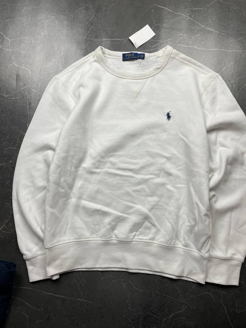 Polo Ralph Lauren White Crewneck Sweatshirt Medium Cotton Blend image 2