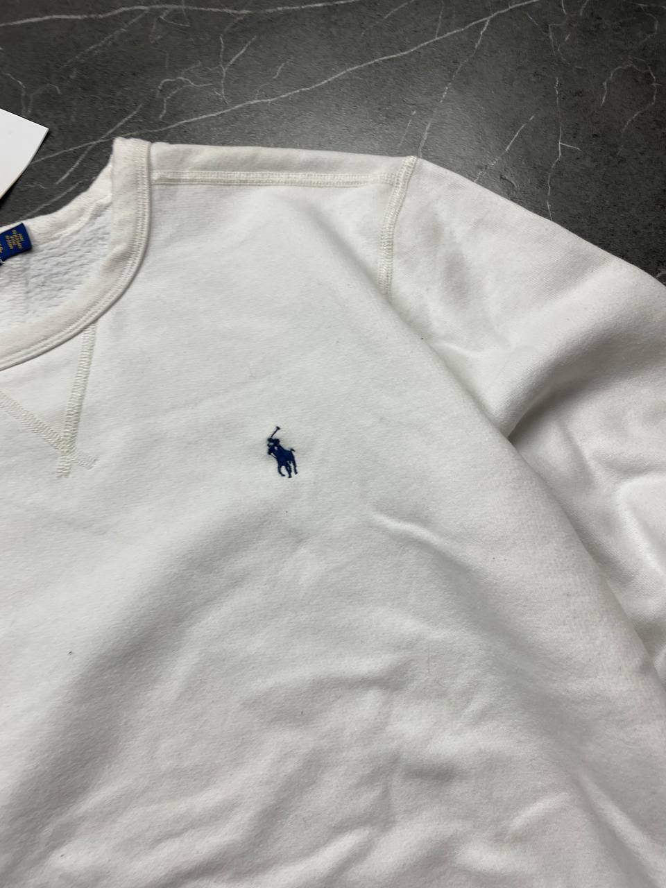 Polo Ralph Lauren White Crewneck Sweatshirt Medium Cotton Blend image 10