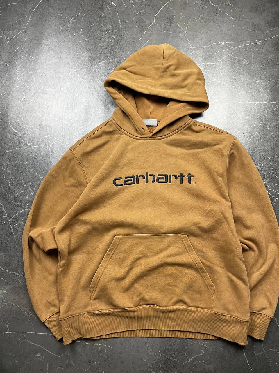 Carhartt Brown Work in Progress Hoodie Large Fleece Sweatshirt