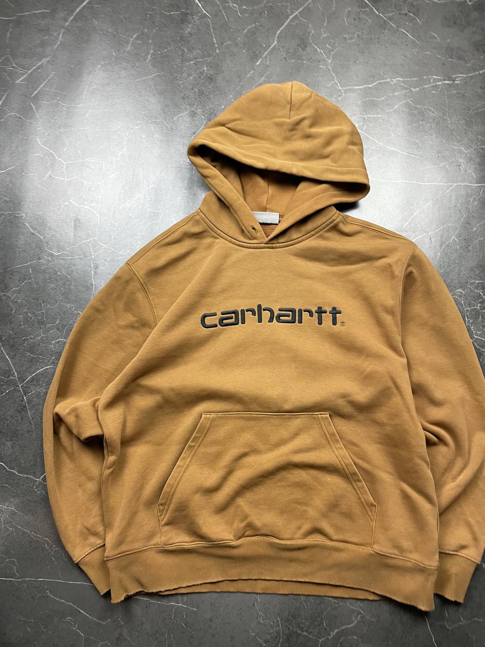 Carhartt Brown Work in Progress Hoodie Large Fleece Sweatshirt image 2