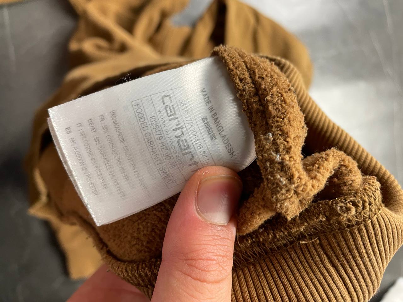 Carhartt Brown Work in Progress Hoodie Large Fleece Sweatshirt image 6