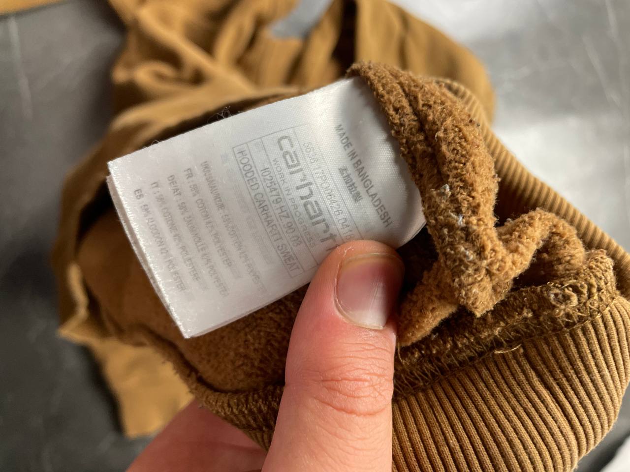 Carhartt Brown Work in Progress Hoodie Large Fleece Sweatshirt image 7