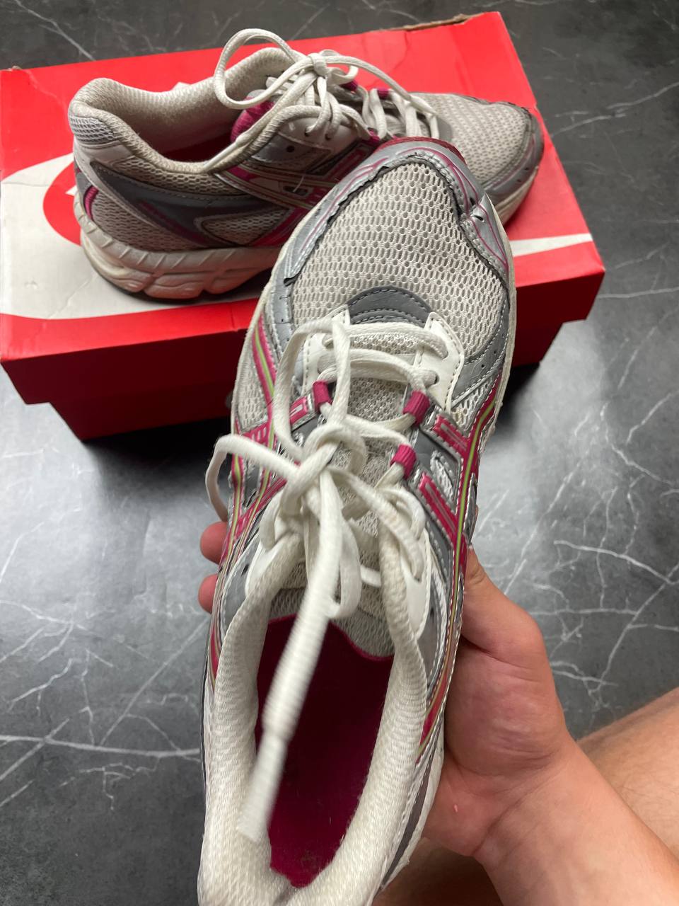 Asics Women's Pink & Grey Running Trainers US 9 image 6